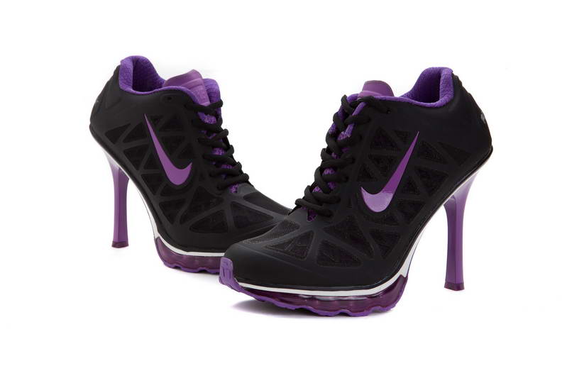 Amorti Nike Air femmes talons bottines pourpre noir (3)